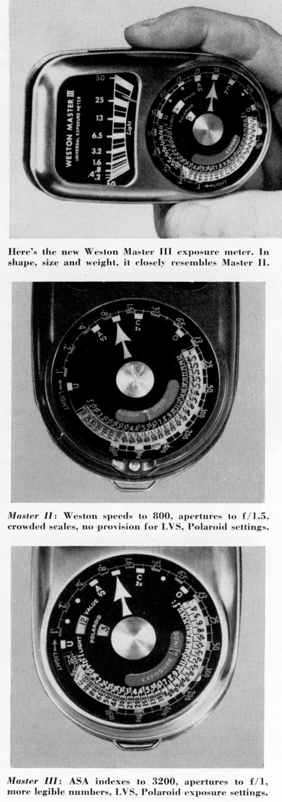 Weston Master III Universal Exposure Meter (Model 737) Circa: 1956 – 1960
