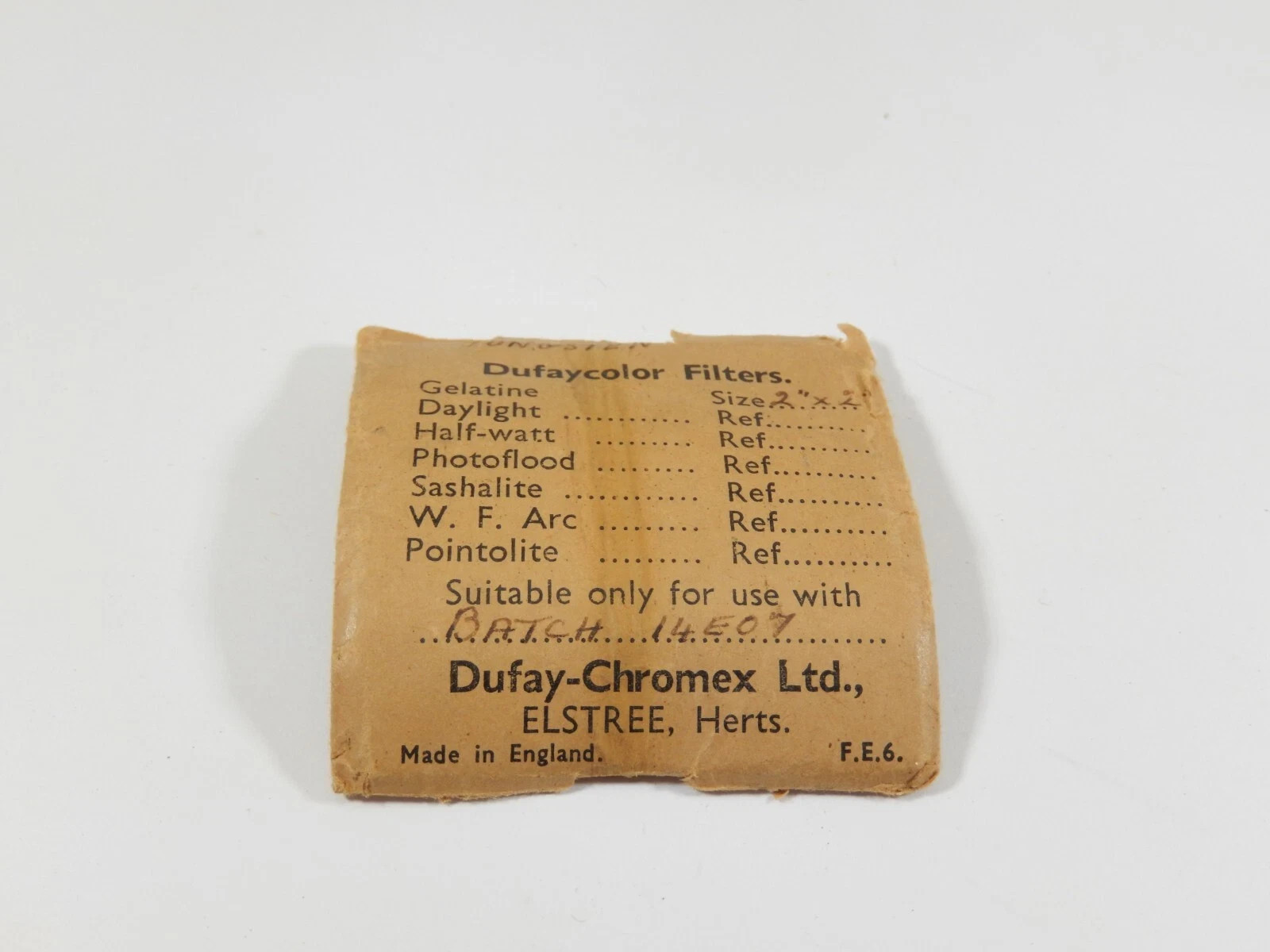 VINTAGE DUFAY-CHROMEX 2X2 DUFAYCOLOR BLUE GELATINE FILTER