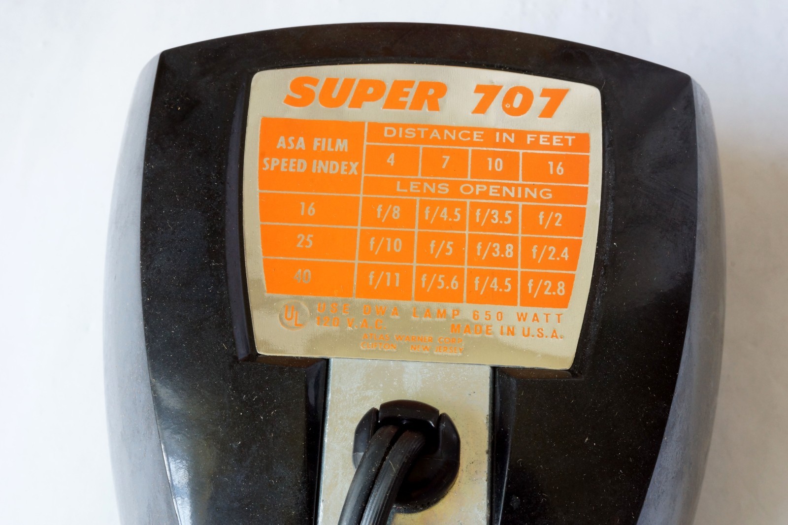 Vtg GE Movie Light Model 707 Underwriters Laboratories USA- Brighter Home Movies