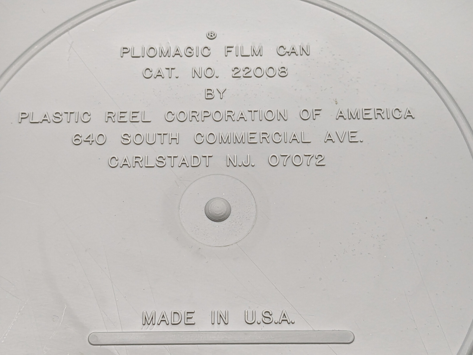 Original PlioMagic Plastic Film Can Cat No 22008 with Empty 10 1/2″ Reel-Used