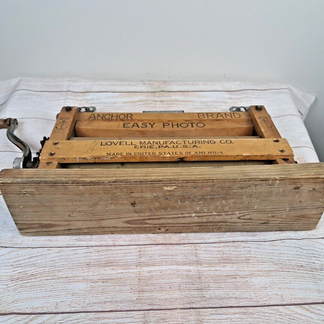 Antique Anchor Brand Easy Photo Wringer 316 Hand-crank Primitive Lovell Erie PA