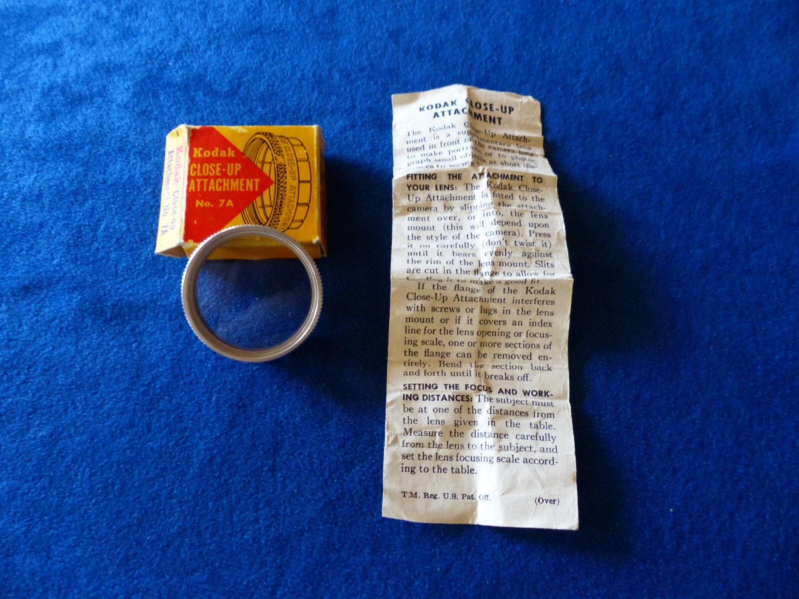 Kodak close-up attachment 7A in original box with instructions