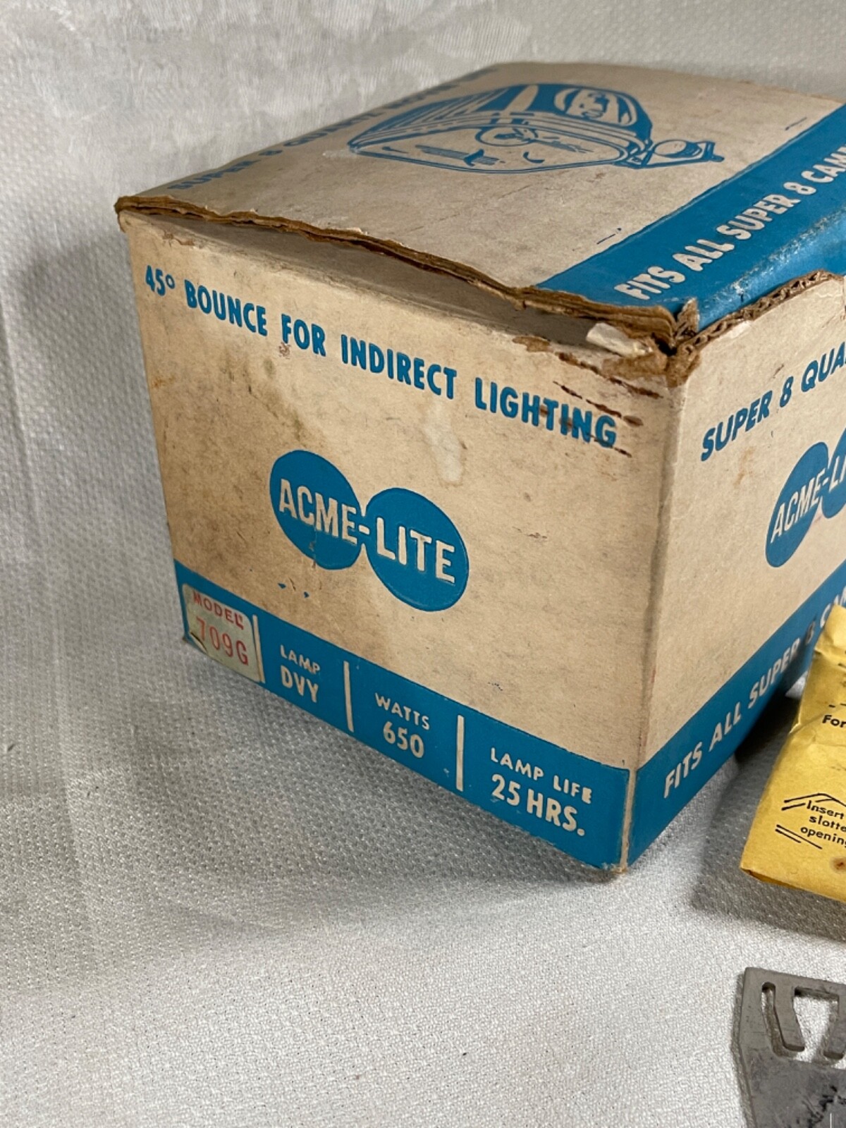 Vintage 1960-70s Cameralite Acme-Lite Movie Camera Light Super 8 Orig Bulb WORKS