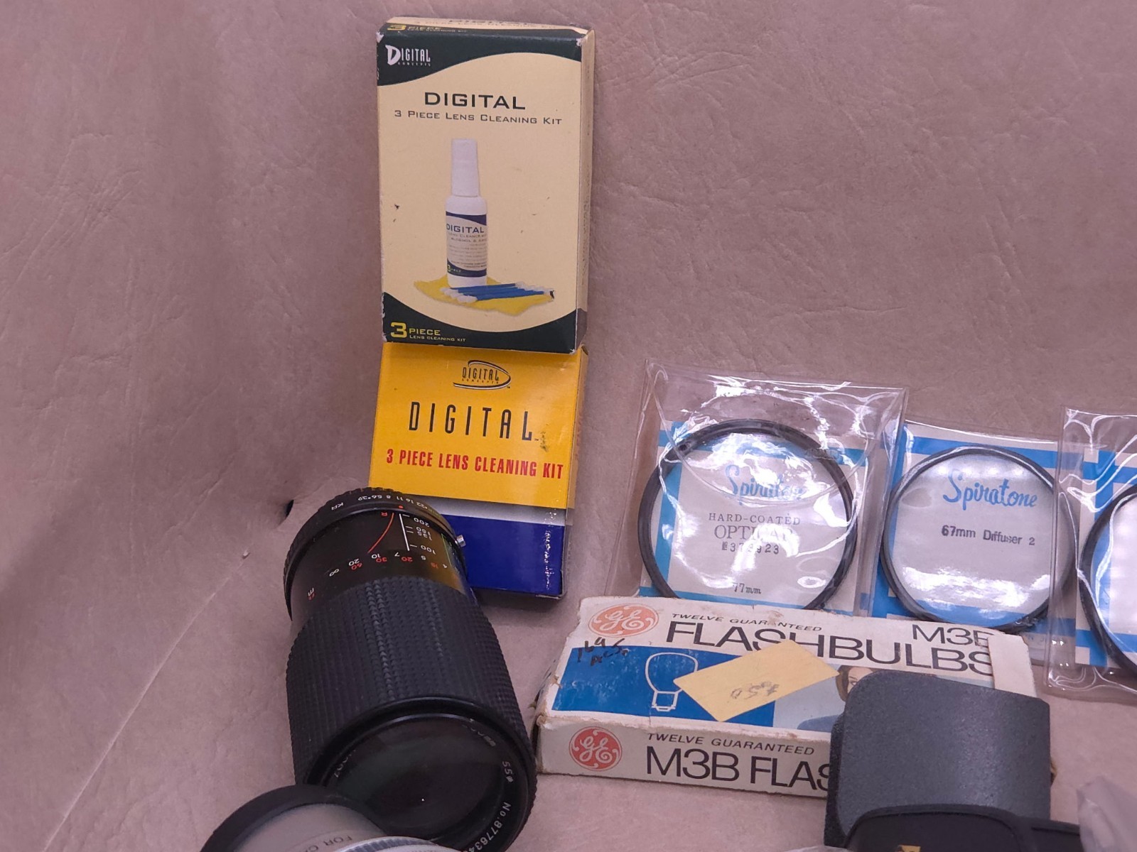 Mixed Vintage & Modern Camera Accessory Lot Opteka Lens