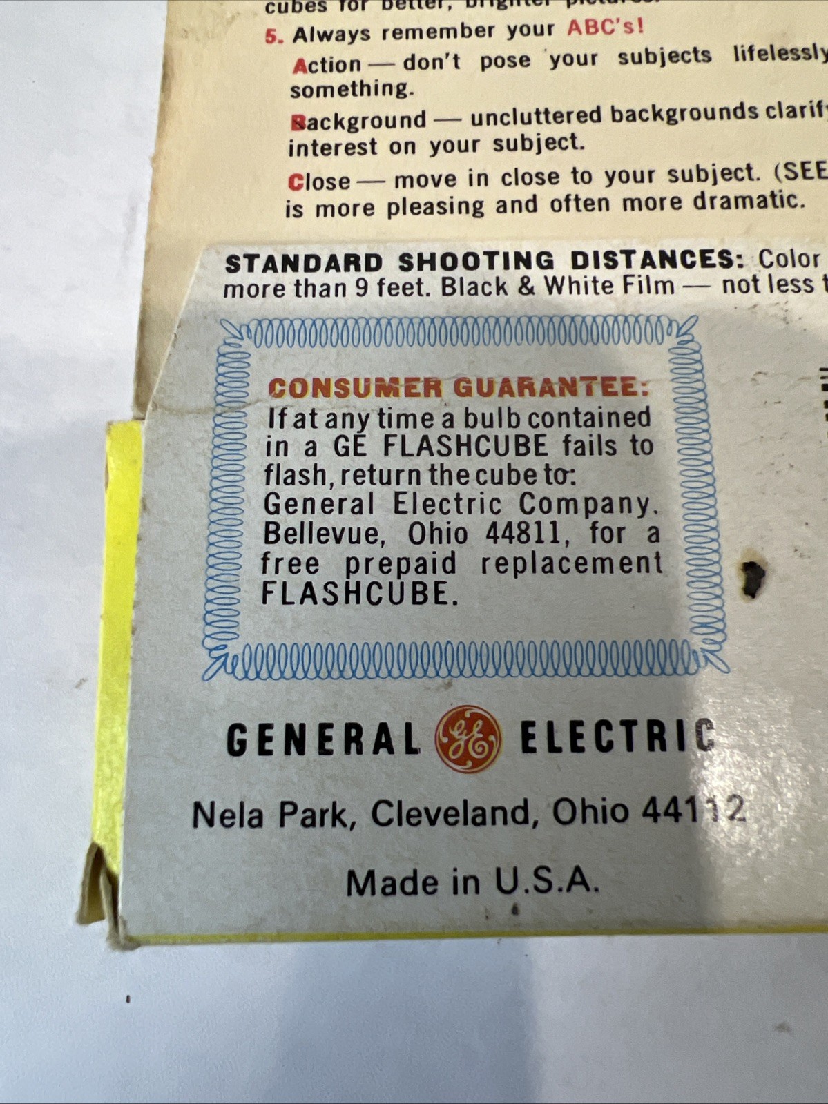 Vintage G.E. FlashCubes 3 Cubes Original Box General Electric Camera Flash USA