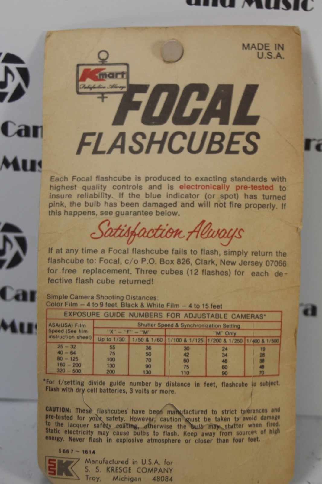 Kmart Focal Flash cubes 5 cubes, 20 total flashes open pack Free Ship