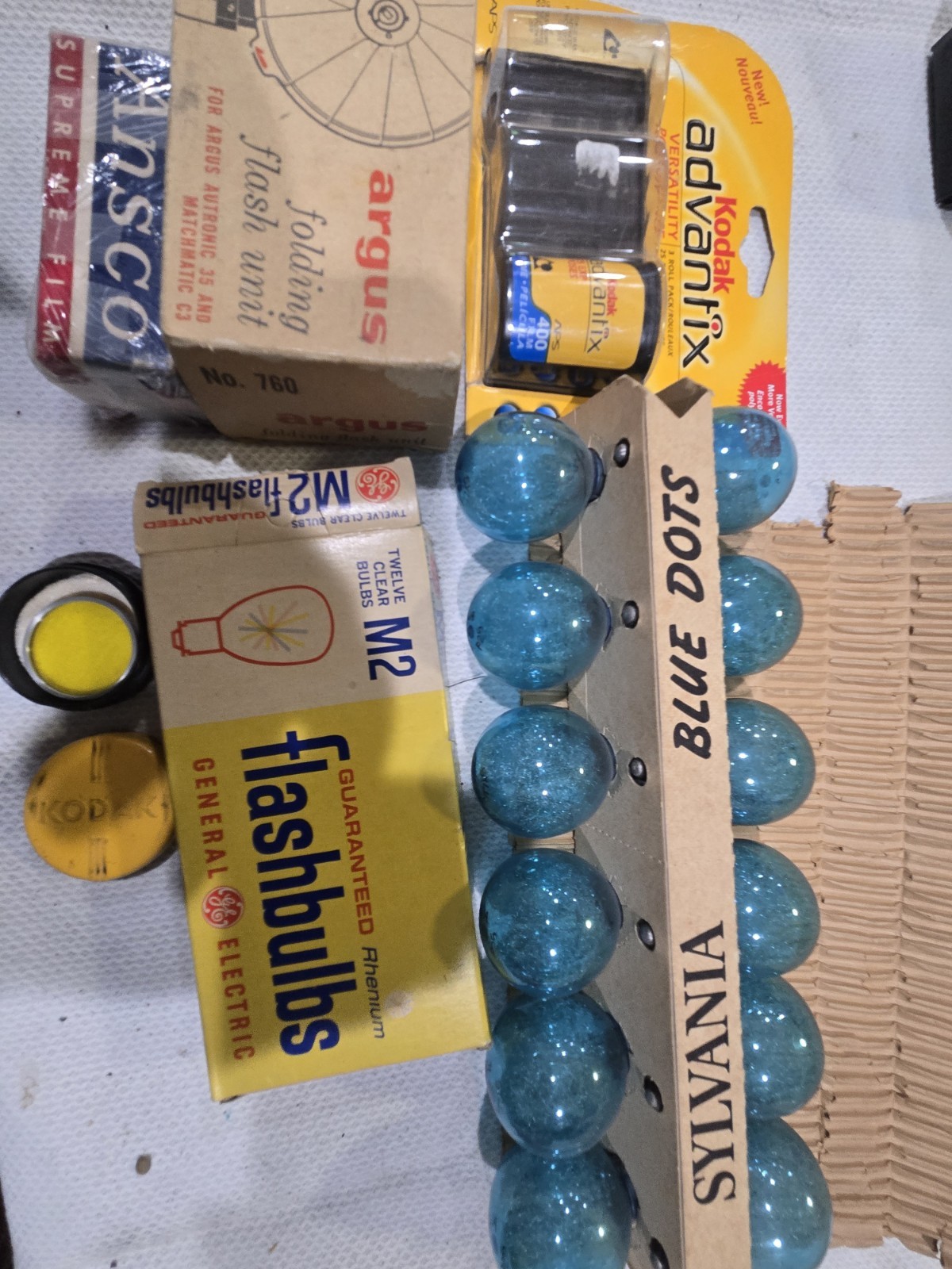 Huge Vintage Camera Accessory Lot Flashes Film Meters Filters Tripods Manuals
