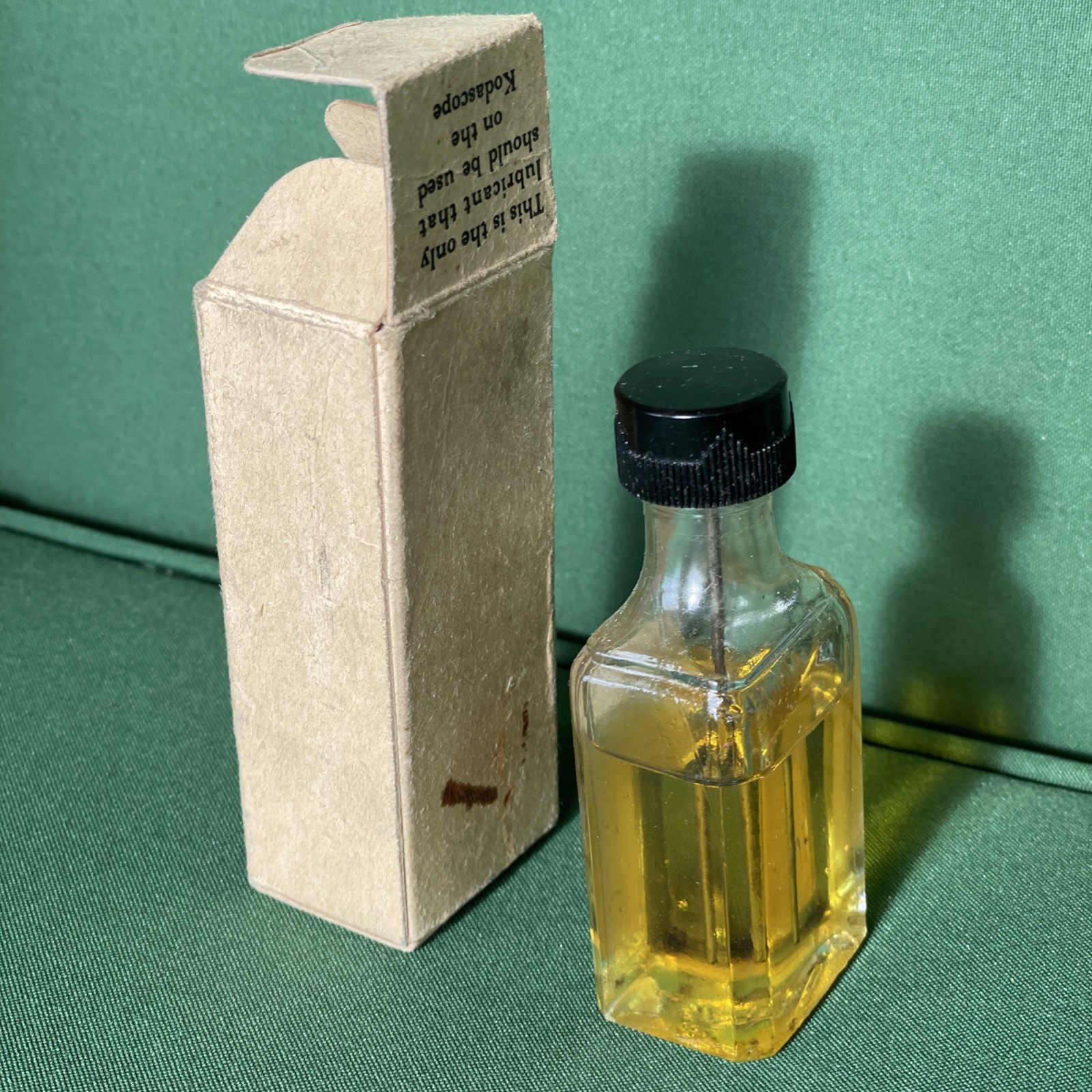 Vintage Kodascope Lubricating Oil Bottle Original Box