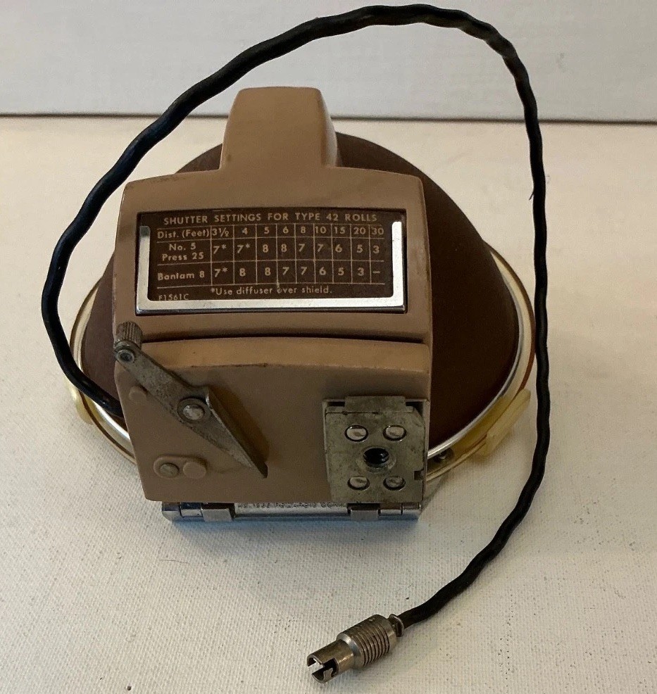 Vintage 1955 Polaroid Flash BC Model 202 Camera Flash Unit and Diffuser Used
