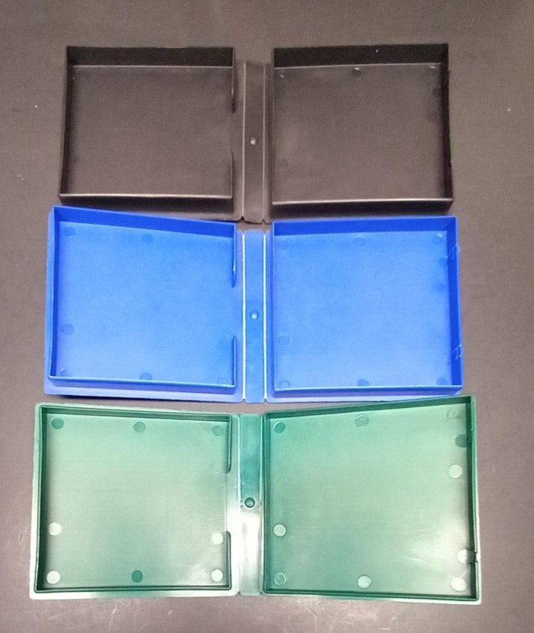 Lot of 3 Floppy Disk Holders for 3.5″ disks Black, Blue & Green