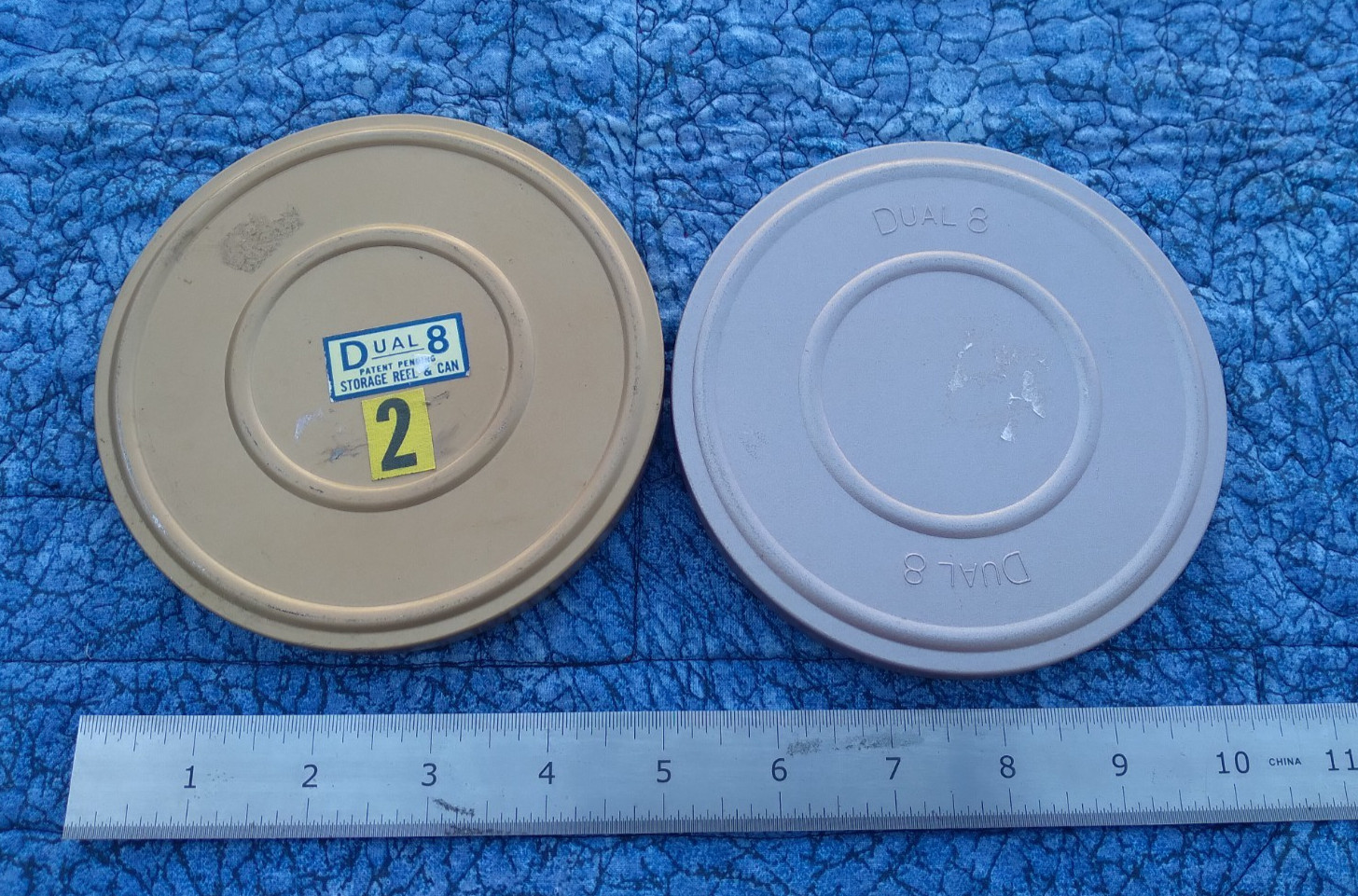Dual 8mm Film Storage Reel & Can Tin EMPTY 5 Inch Vintage