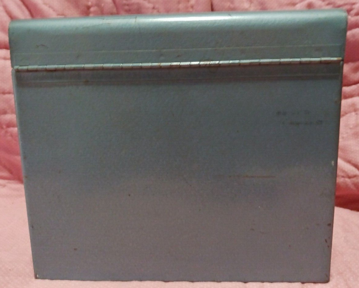 Logan Deluxe Blue Metal 12 Slot 8mm Movie Film Chest 8.75×7.5×7.5