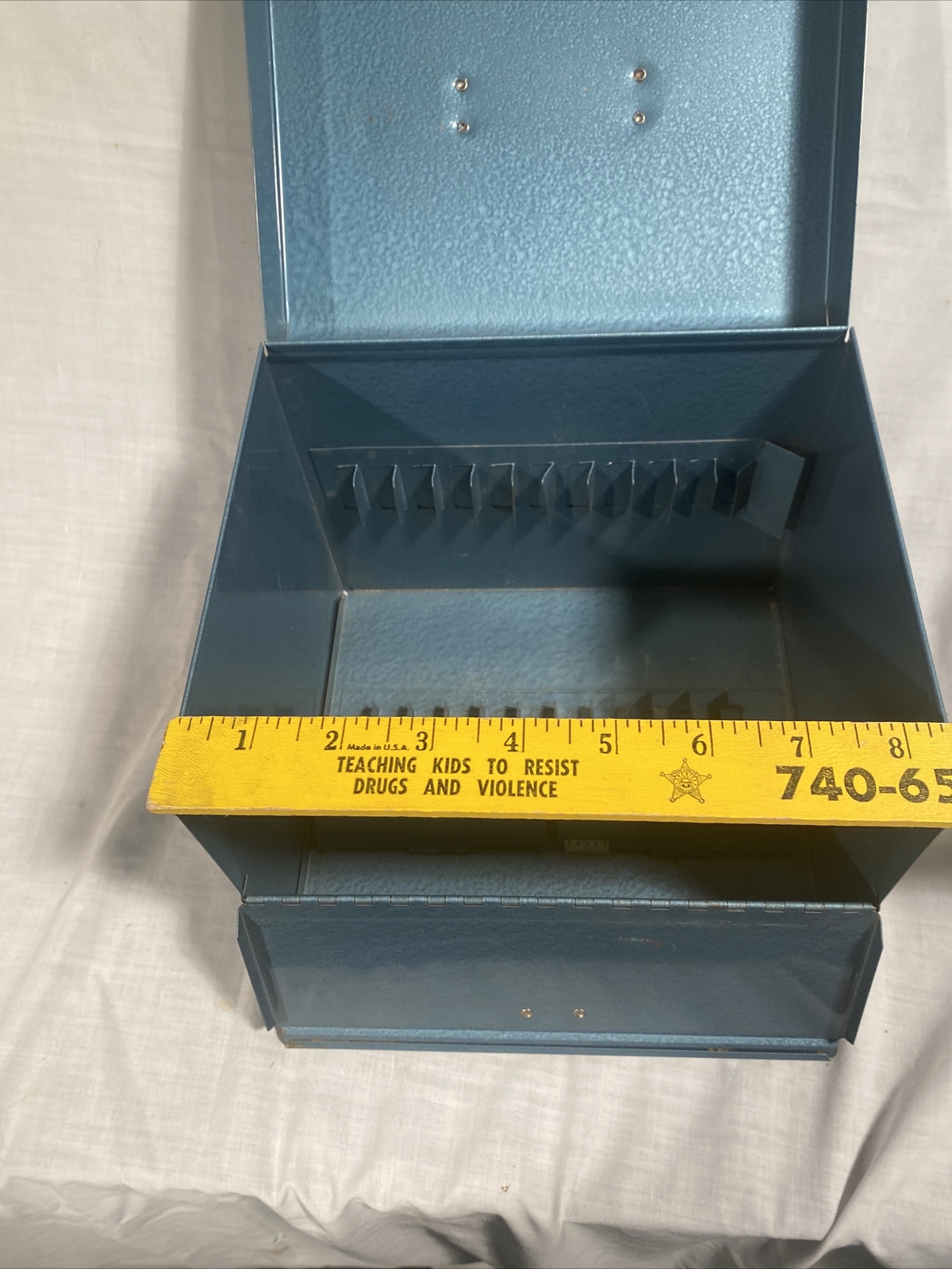 VINTAGE Metal Reel Storage Film Case Box For Film Reel Canisters 12 Slots Blue