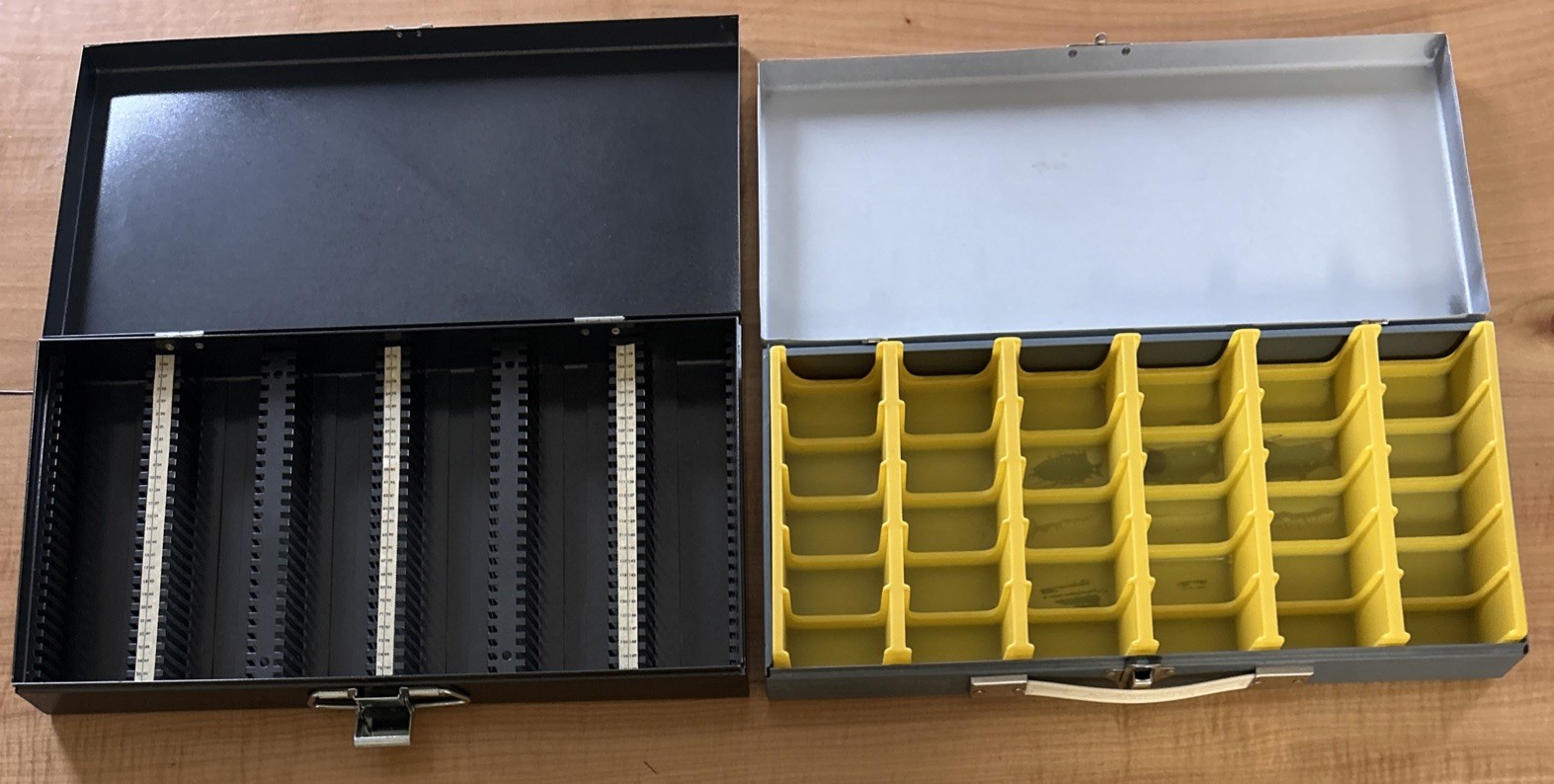 Vintage 35mm Photo Metal Slide Case Lot Of 2, Smith-Victoria & Unbranded