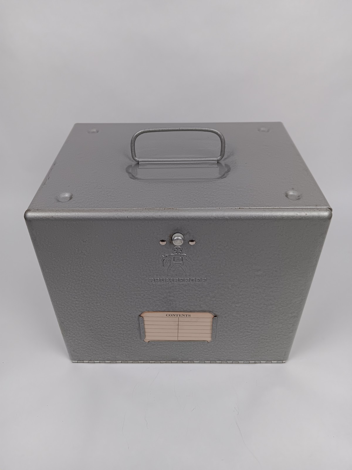 Vintage Brumberger Metal 8mm Film Chest Carrying Case With 4 Film Cans