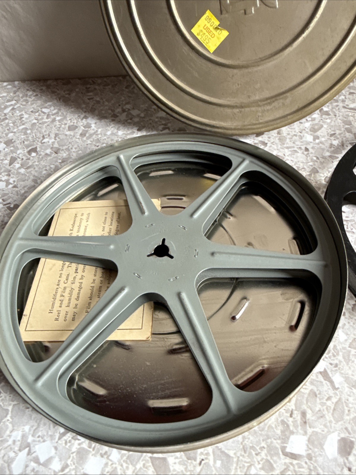 Vintage One 8mm 7” Metal Movie Reel with Metal Case And Extra Reel