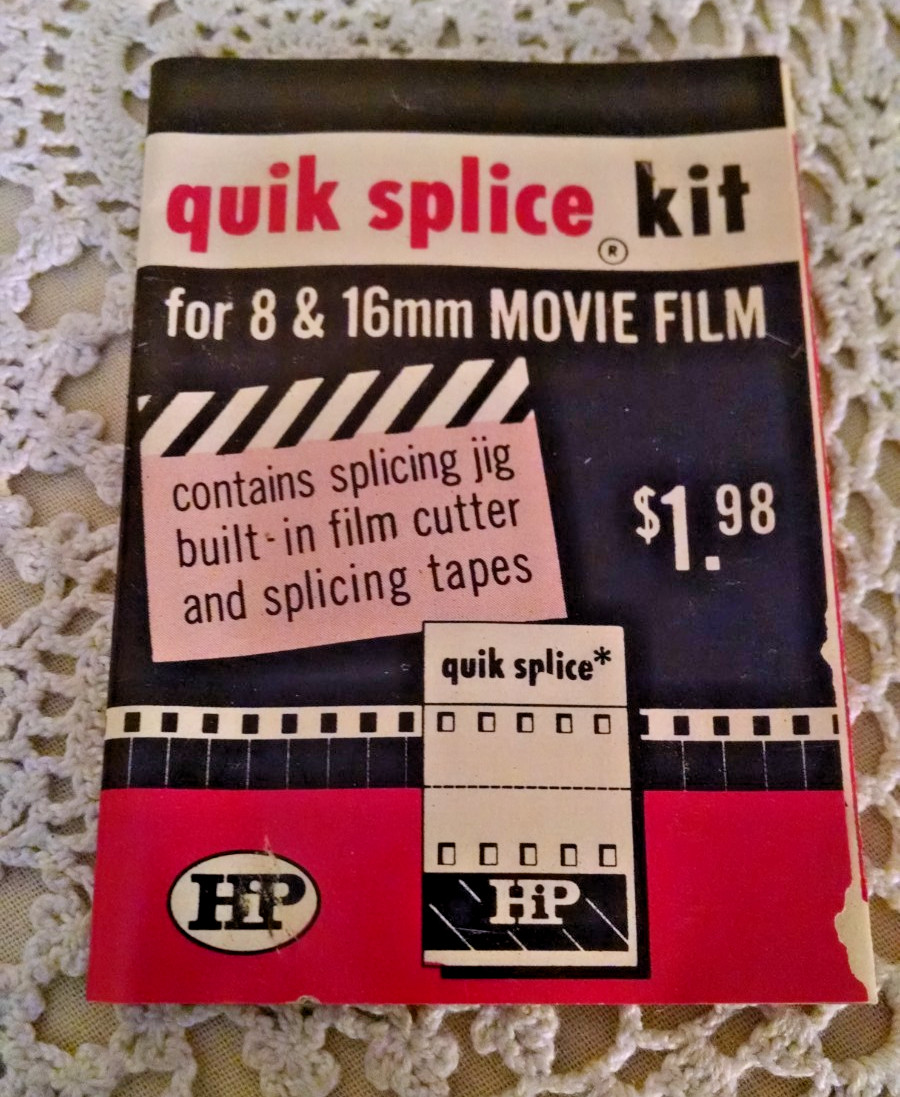 Slice Kit Quik Hudson Photographic 8 mm 16 mm Film Org Case Instructions 1961
