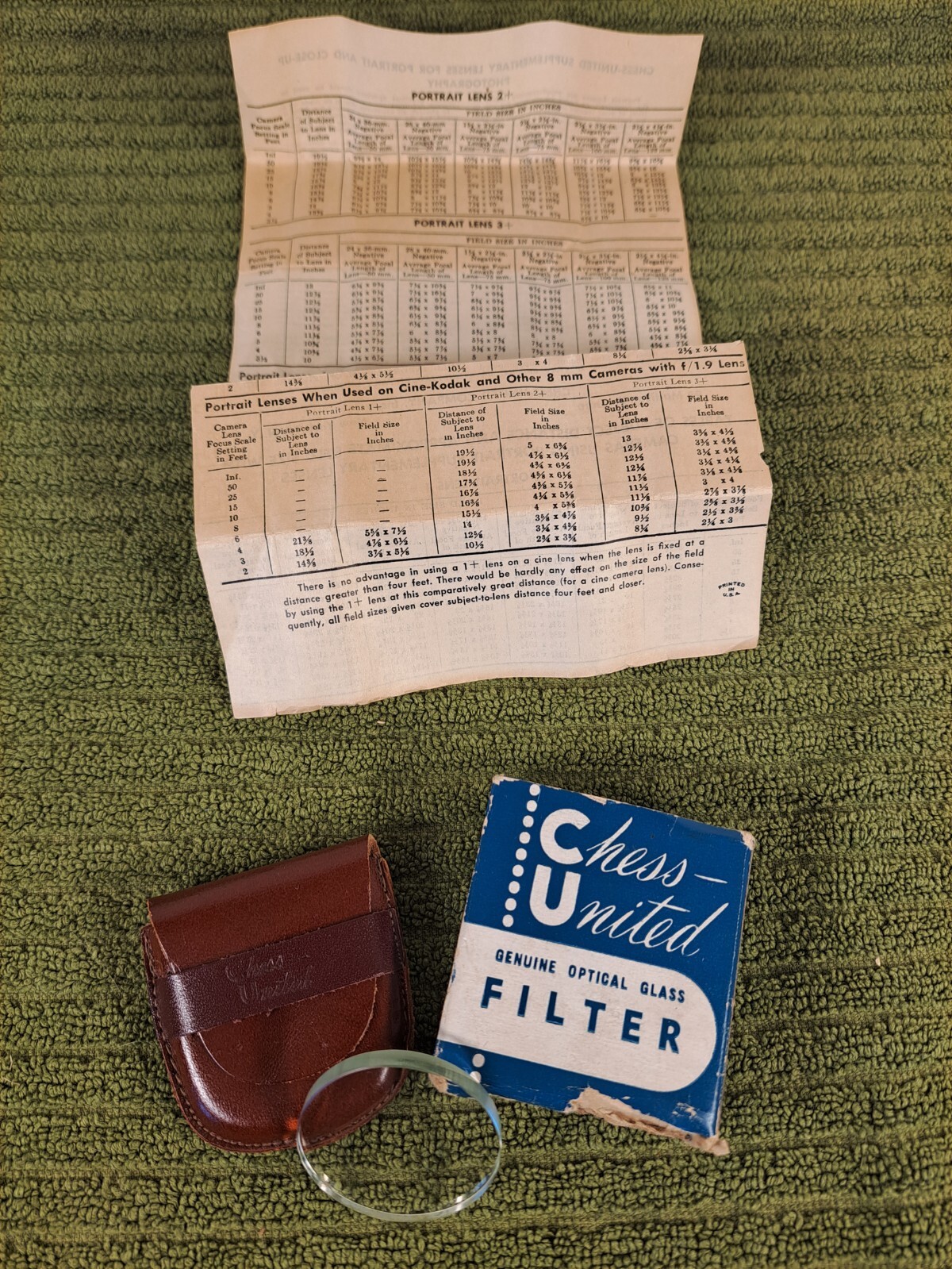 Vintage Chess-United Portrait Lens Filter Series 6 VI w Leather Pouch, Box USA