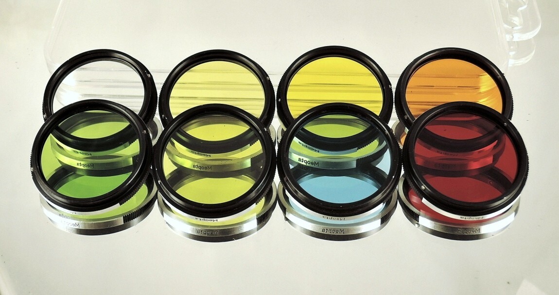 RARE set of eight filters B36 for Flexaret MEOPTA Czechoslovakia genuine MINT