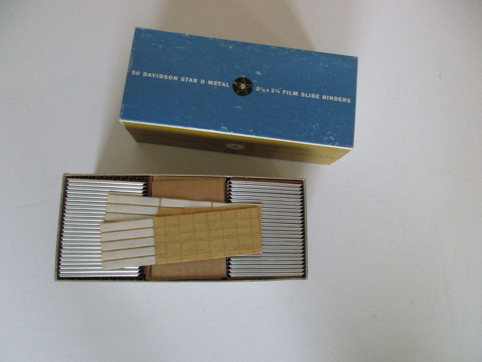 Vintage 50 Davidson Star D Metal 2-1/4 x 2-1/4 Film Slide Binders