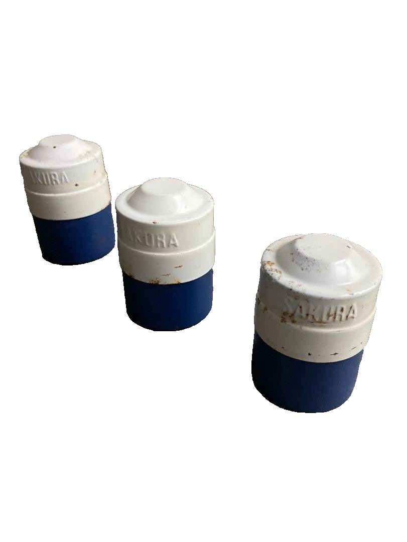 Vintage Sakura Film Case Set of 3 Aluminum Canister Showa Retro Japan 1970s Rare