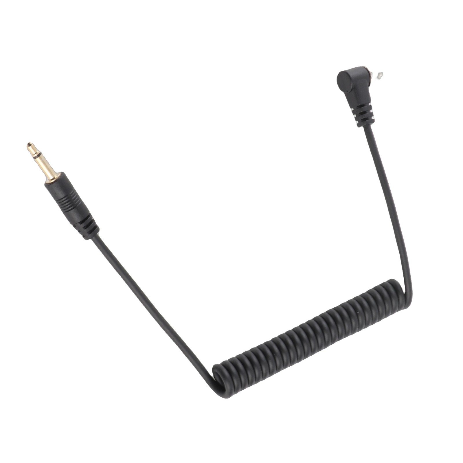 2pcs Universal 3.5mm To Male Flash PC Sync Cable Coiled Cord With Screw Lock For