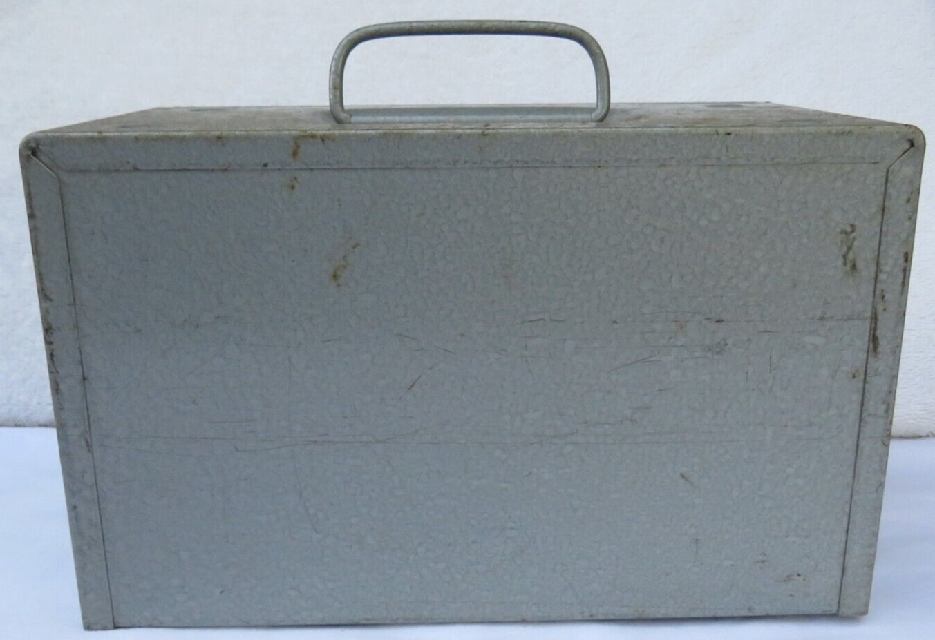 MCM Vintage Brumberger 8mm Metal Film Storage Box With 12 Slots and Paper Ad