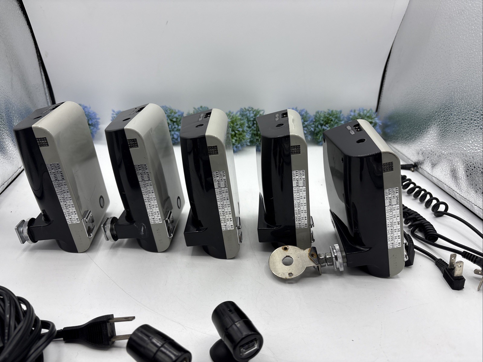 5 Vintage Spira-Lite SR Japan Photography Flash. WORKING