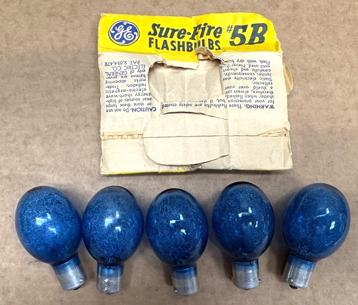 Vintage General Electric 5B Flashbulbs Lot of 5 NIP