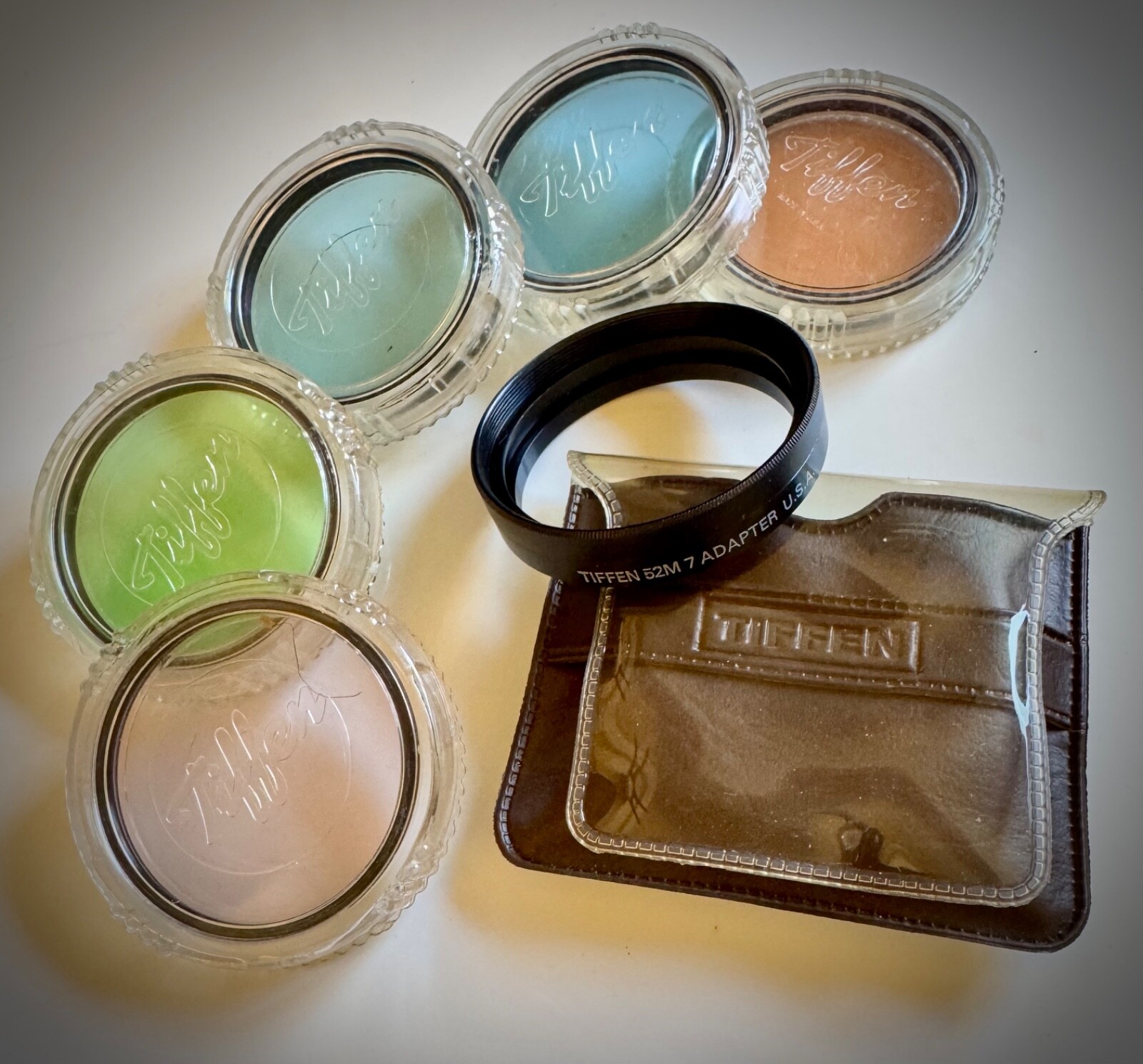 Tiffen Photar Series 7 VII Filters (5) with 52M to 7 Adapter Ring Vintage USA