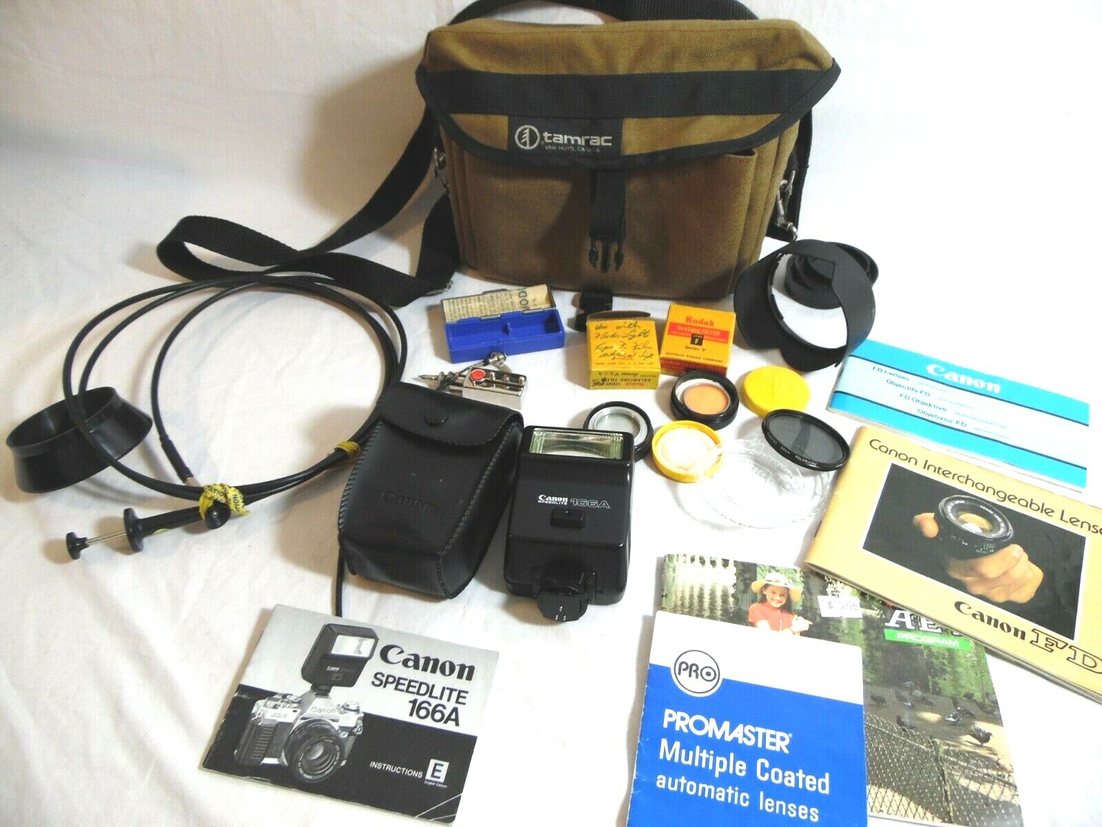 Cannon Speedlite 166A Vivitar 52mm lens Kodak filter Autokrups IV Camera Parts