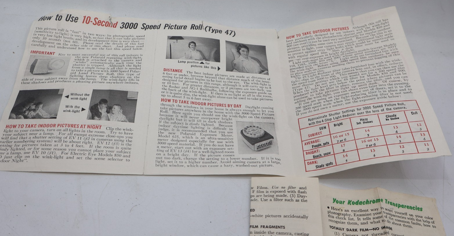 Vintage Polaroid 3000 Speed Picture Roll Instructions + Brumberger 50th Annivers