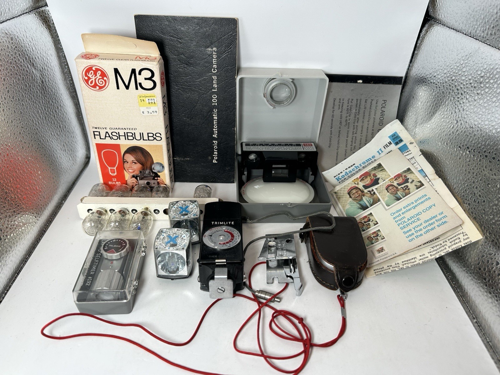 Vintage Camera Parts Lot For Kodak Land Camera, Sekonic, Trimlite…