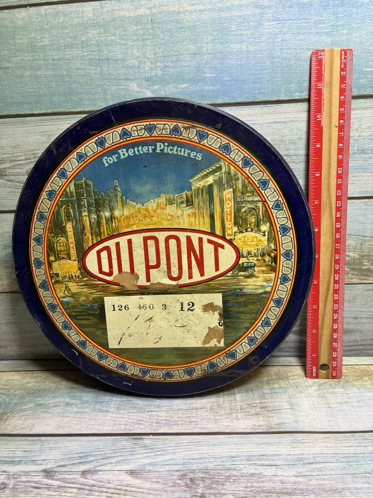 Vintage Early 1900’S DUPONT Movie Film Motion Picture Can Large 10 3/4″