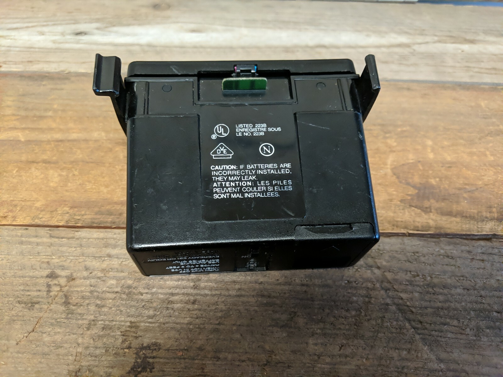 Used Polaroid SX-70 black rainbow stripe flash Parts or Repair Non Funtioning