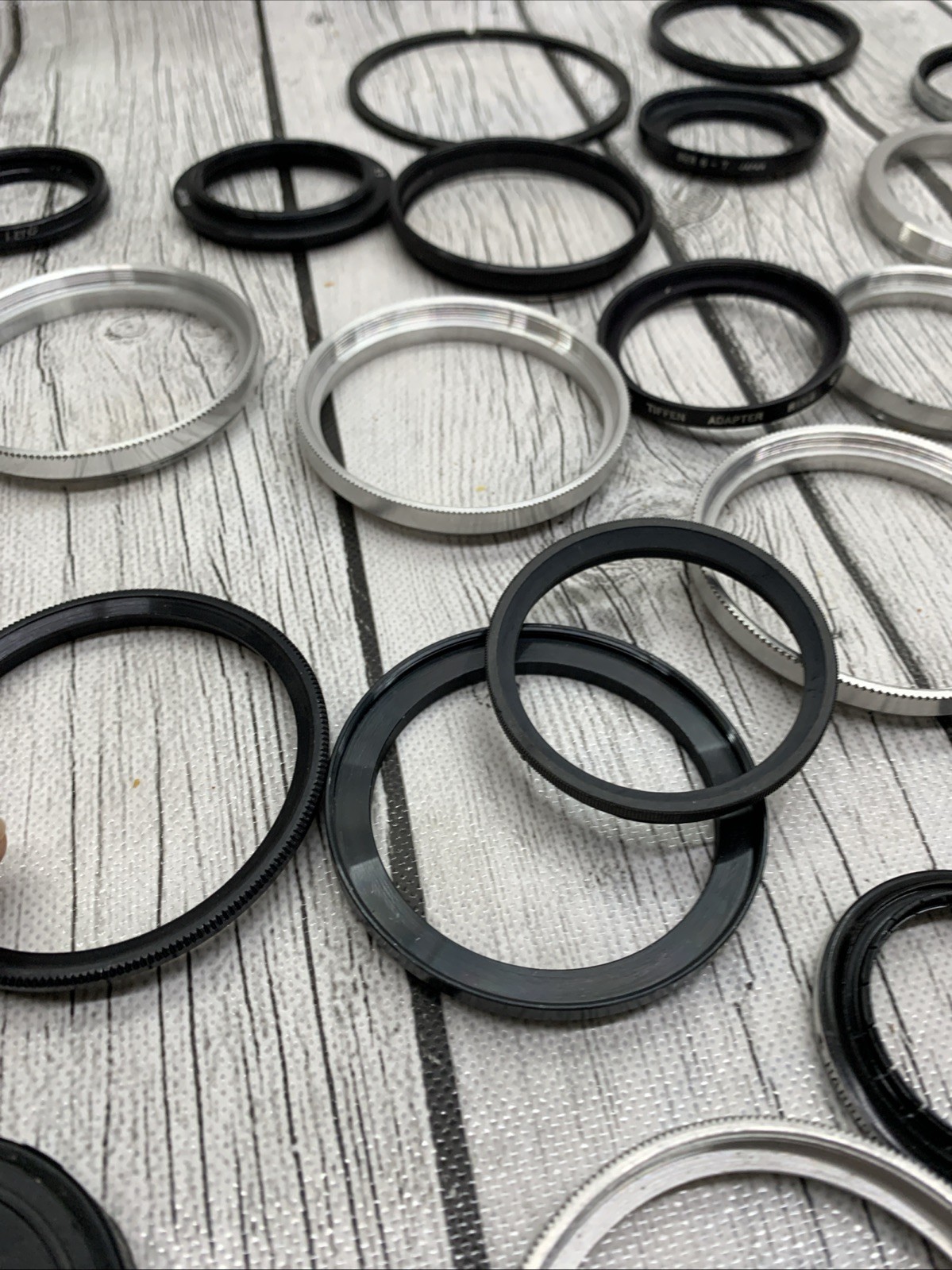 Vintage lot Camera Parts Hoods Caps Lens Adapters 36 pieces