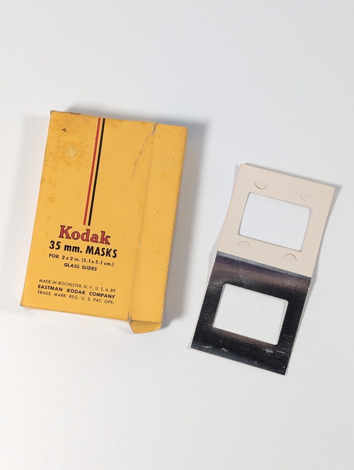 Vintage Kodak 35mm Slide Masks for 2″x2″ Glass Slides , Box of 50 Vtg