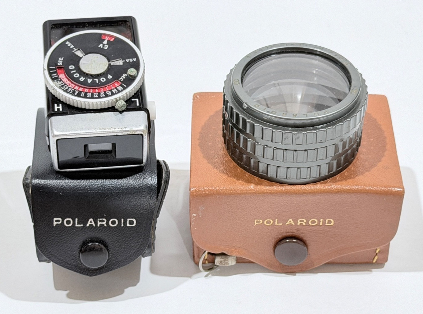 Vintage Polaroid Close-up Lenses (#1,2,4) and Light Meter #628 (untested), lot