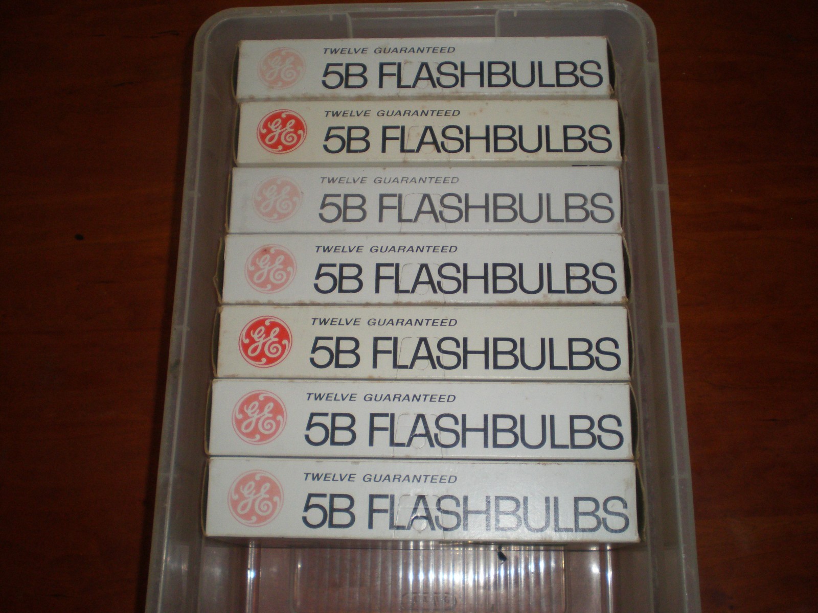 Vintage General Electric GE 5B Blue Camera Flash Bulbs 7 Box of 12 Bulbs = 84