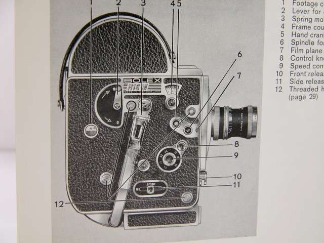 Factory BOLEX H16 M 16mm Movie Camera INSTRUCTION MANUAL Original Nice!