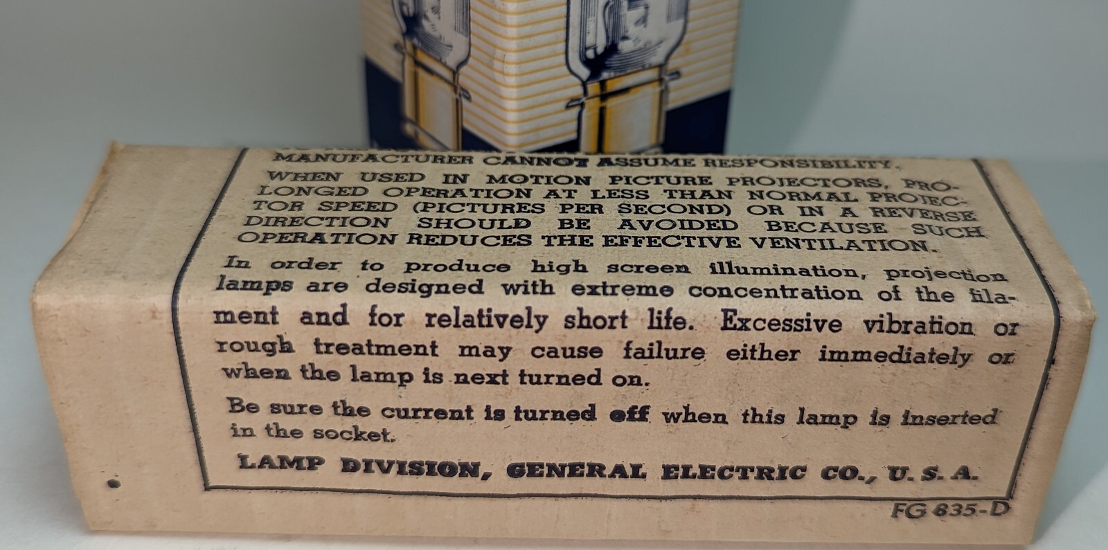 GE Precision Lamp for Optical Devices 500W 115-120v Projection Dak Vintage Cool!
