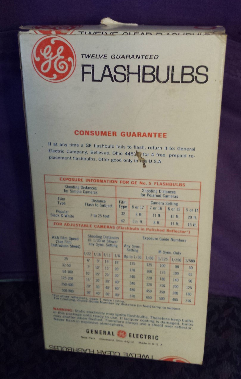 lot of 5: GE General Electric #5 Flashbulbs Box Of 12 – flash bulb