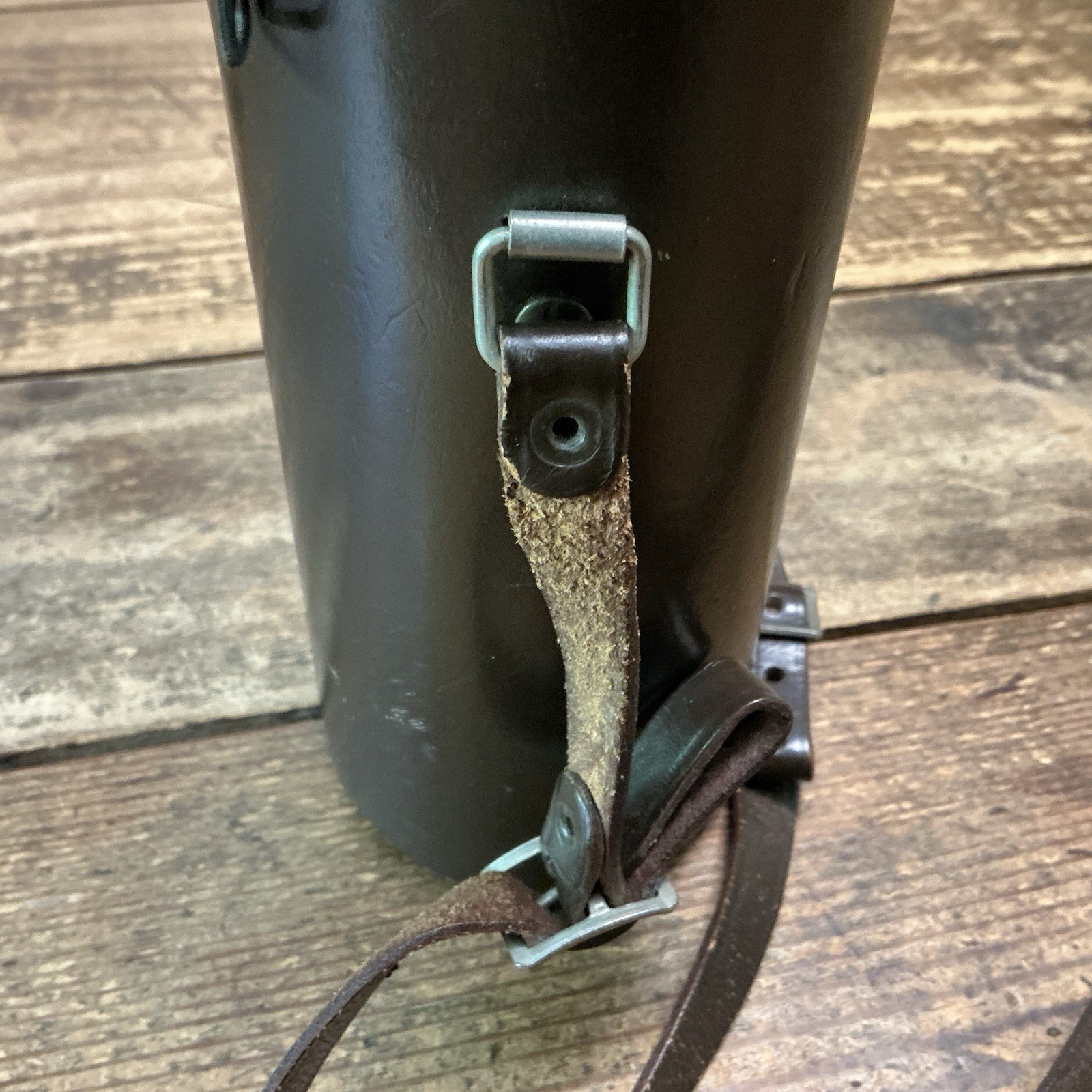 E LEITZ #14 Brown Cowhide Leather Zipper Lens Case Leica 8×3” With Strap NY