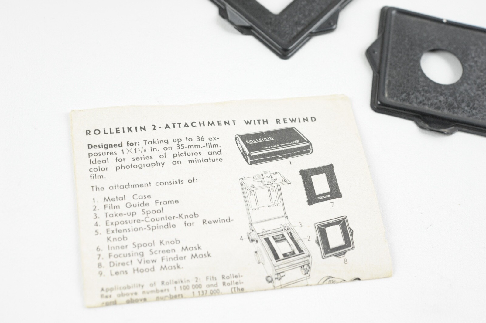 ROLLEI Rolleikin film adapter for Rolleiflex
