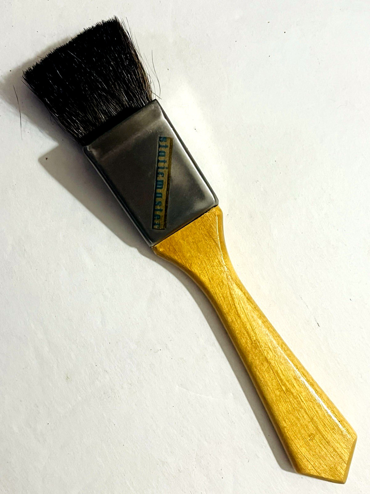 STATIC MASTER NUCLEAR PRODUCTS VINTAGE 1953 ANTI-STATIC BRUSH w/WOODEN HANDLE