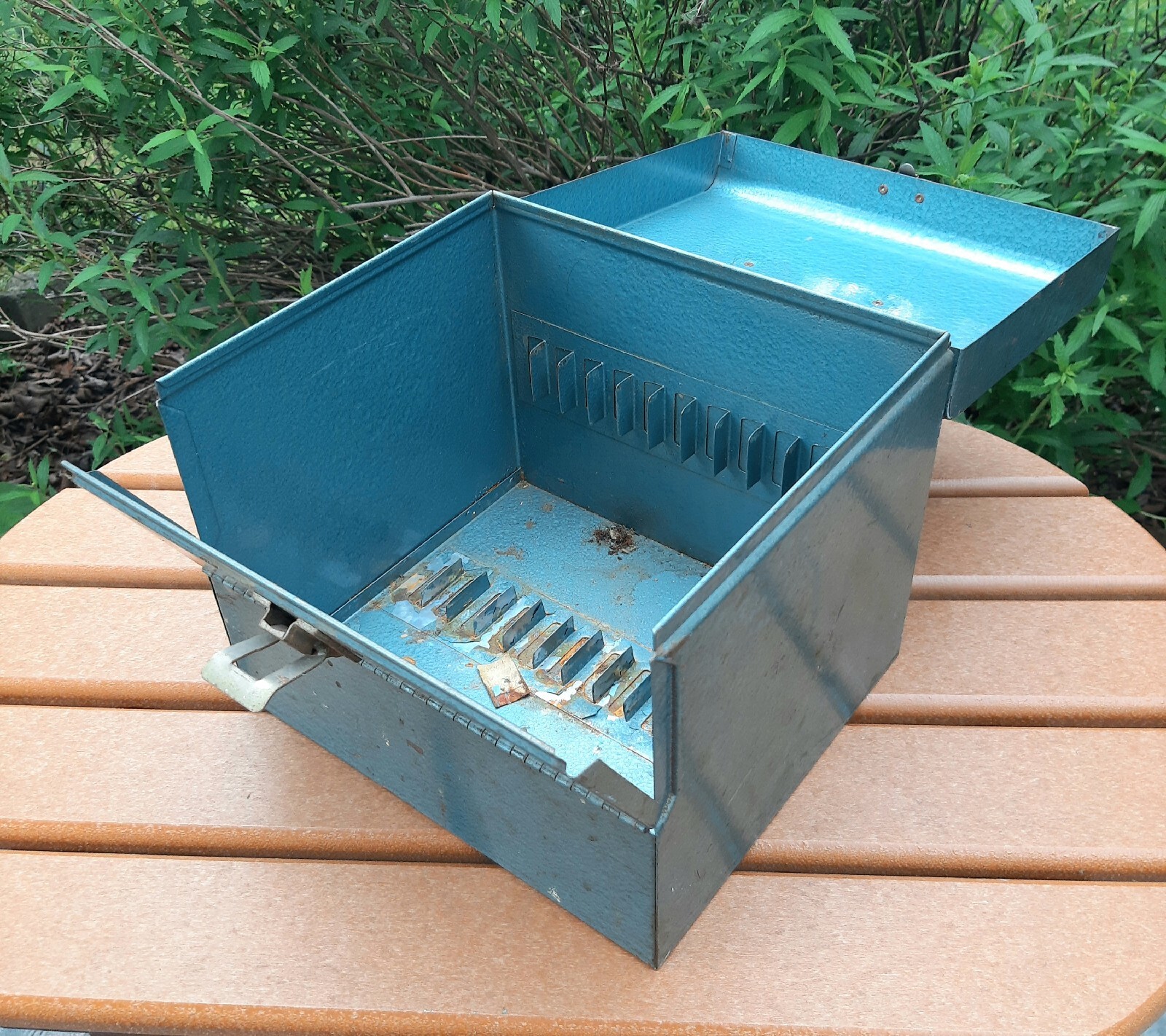 Metal Movie Reel Chest Box Storage Travel Case Film Vintage -Read Description-