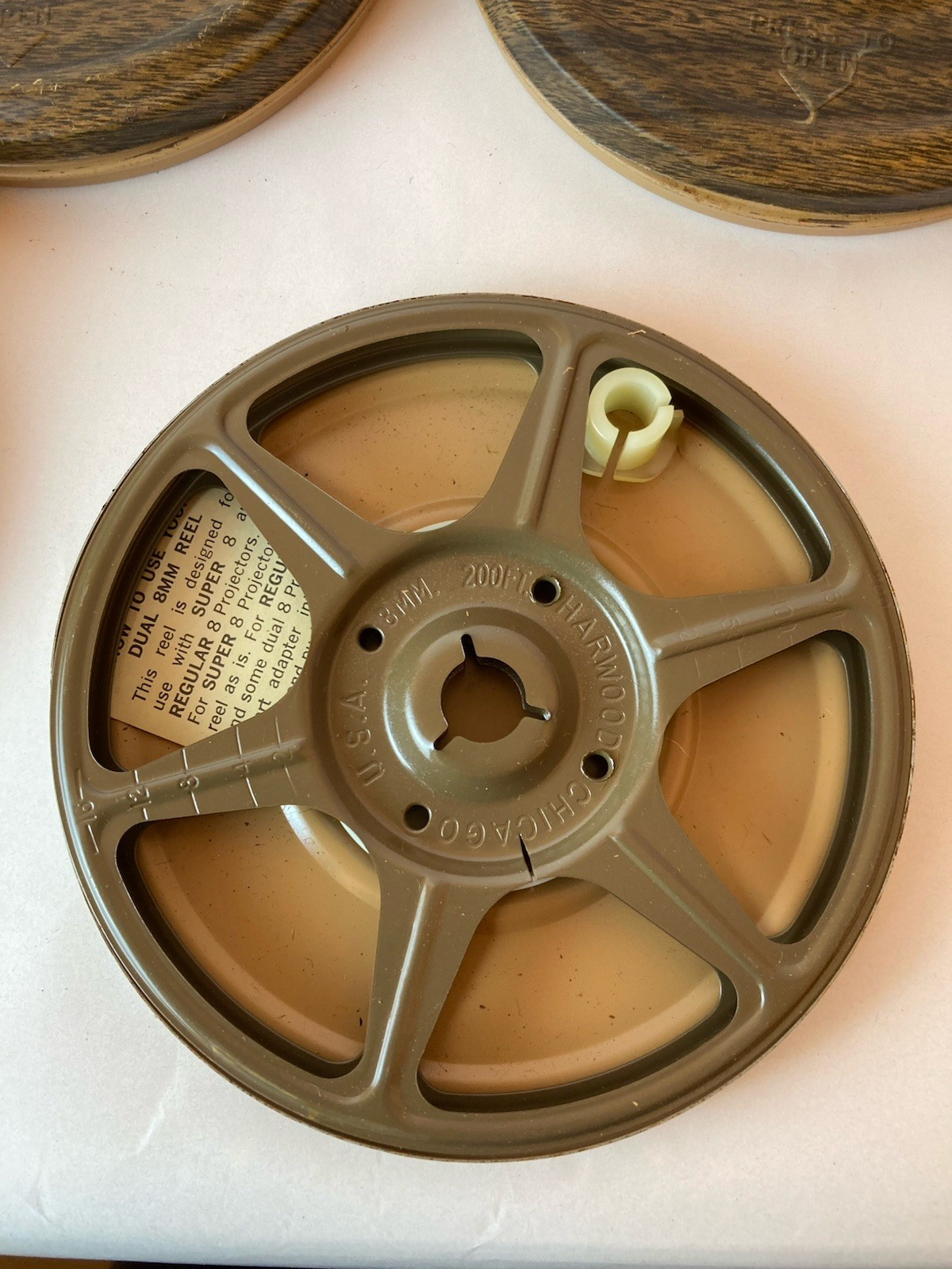 Set of 8 8mm Film Reel and Can Harwood See description