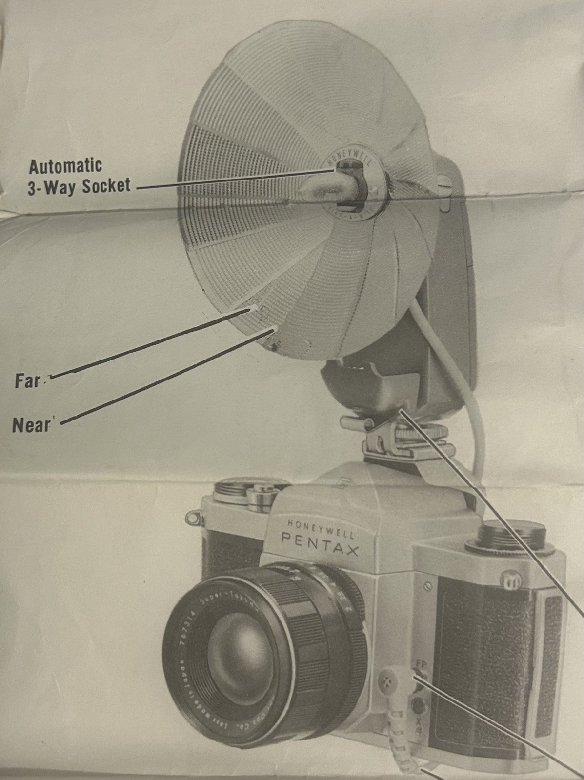 Vintage HONEYWELL TILT-A-MITE FLASH with Vinyl Pouch, Instructions & 7 M2B Bulbs