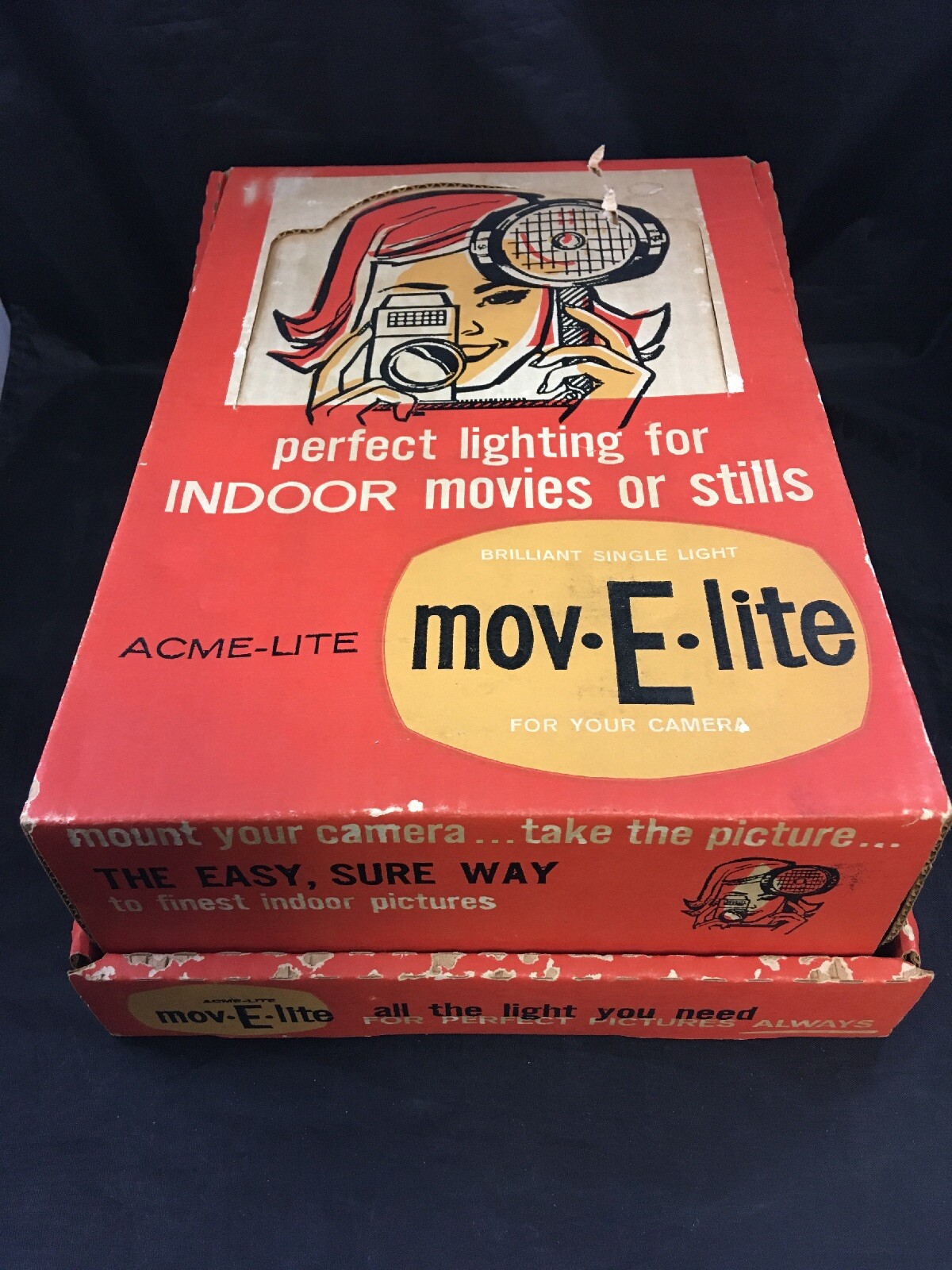 Acme Lite Mov-E-Lite Original Vintage Mounted Camera Light NOS in Package