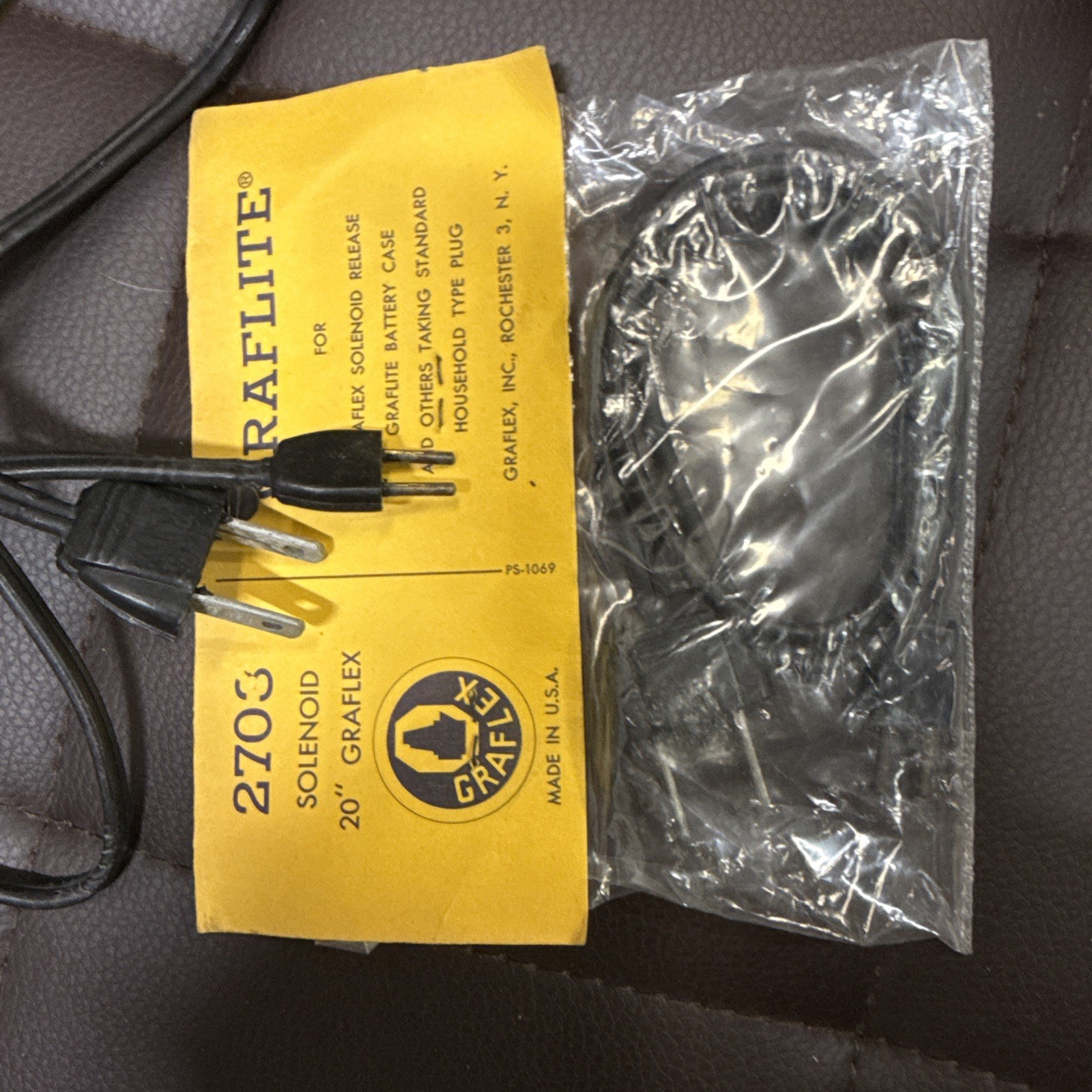 New Graflex Graflite Solenoid Cord 2703 NOS Heavy Duty Design Photographic